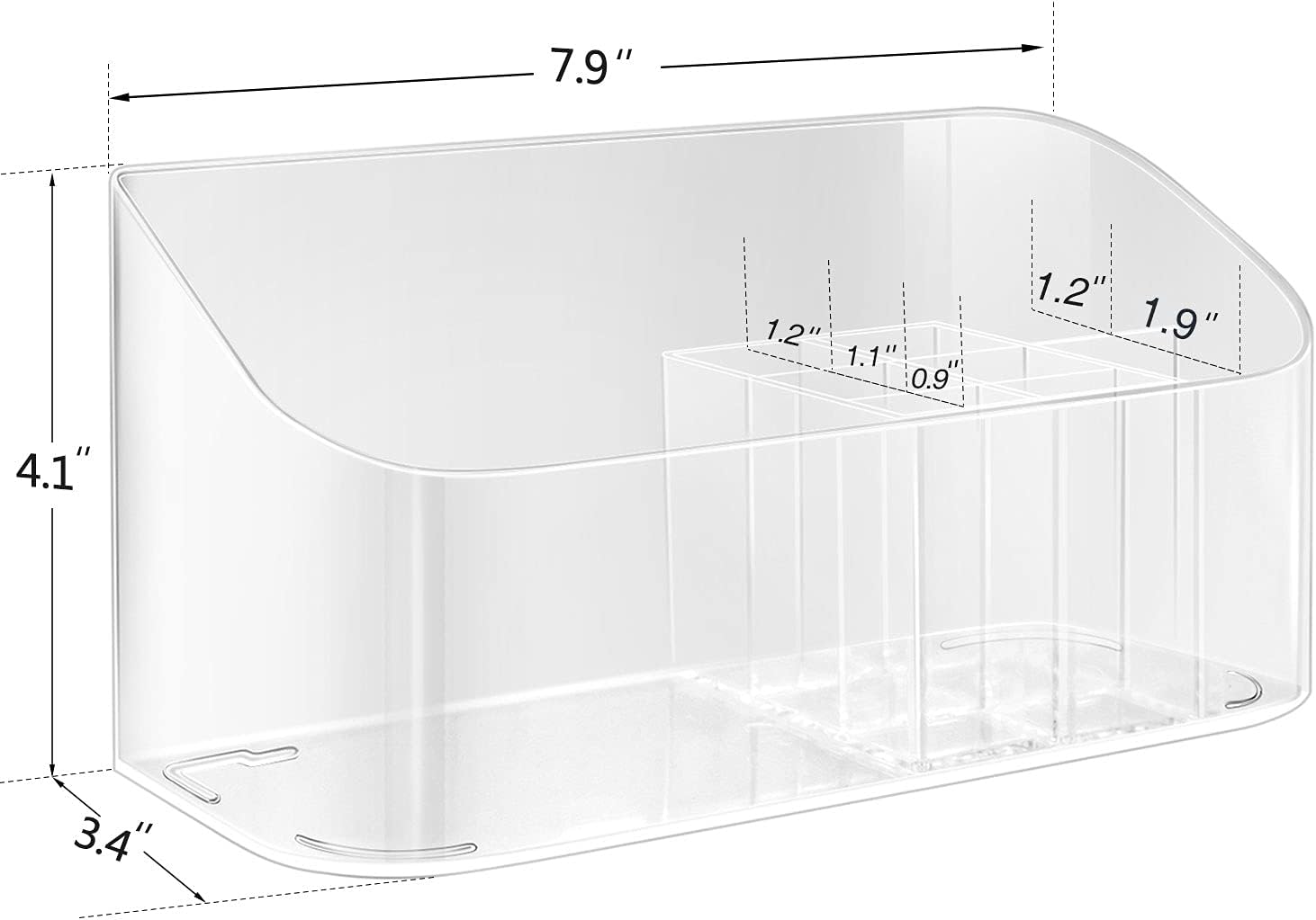 Clear Makeup Organizer for Vanity, Plastic Cosmetic Storage Display Case, 9 Spaces Compartments Palette Organizer Holders for Lipstick, Makeup Brush, Skin Care Products, Small: Home Improvement
