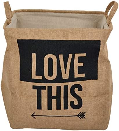 GZQNAN® 54-Litre Burlap Storage Organizer Basket - Heavy Duty Storage Basket - Perfect Storage Jute Basket for Laundry, Shoes and Kids Toys Storage bin