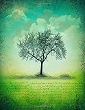 Notebook: 8.5 X 11 202 Lined Pages Script Green Tree Silhouette Graphic Notebook