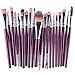 Eshock 20pcs Makeup Brush Set Professional Foundation Blush Tools Make-up Toiletry Kit Cosmetics Brushes Set (20 PCS Makeup Brush Set, Purple)