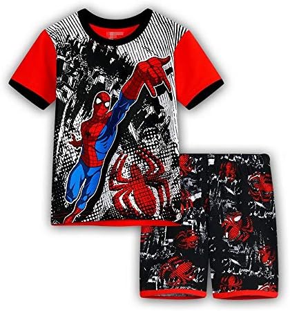 Fribro Superhero Sleepwear Sports Cotton PJS Spider-Manchildren's Boys Pajamas