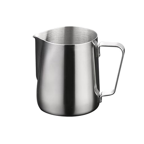 Lovemay Milchkännchen 200ml Milch Pitcher Edelstahl Milch Aufschäumen Krug für Milchaufschäumer Cappuccino Milchschaum Cafe L