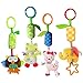 Katedy Toy 4 Packs Rattle Cat Seat Hanging Bell for Newborn Toddlers Playing Handbells Use for Baby Car Crib Stroller Adorable Animal Wind Chime for Tag Along Travel