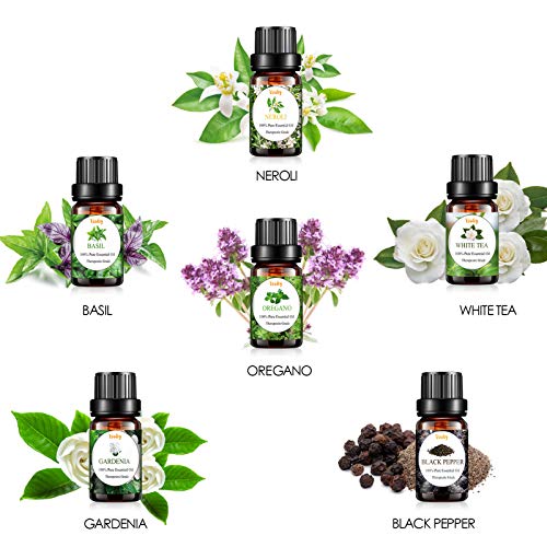 Essential Oils Set, VSADEY Aromatherapy Essential Oil Kit for Diffuser, Humidifier, Massage, Skin Care - Lavender, Eucalyptus, Peppermint, Tea Tree, Sweet Orange, Lemongrass (32 x 5ml)