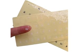 Mars Fox Ukraine Ukrainian Keyboard Stickers Transparent Background Letters for PC Computer Laptop Keyboards (White)