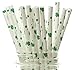 Shamrock Straws (25 pack) - St. Patrick's Day Party Straws, Green Shamrock, Irish Clover