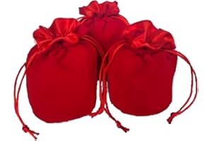zmgmsmh Drawstring Dice Bag Chess bag small pouch hold chess pieces velvet Fabric Dice Pouch cosplay coin pouch Velvet Jewelry Bag Red/Grey/Black (3, Red)