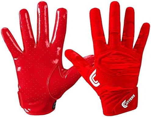 Cutters Gloves Youth Rev Pro 2.0 Phantom Camo Receiver Gloves, Red, Large
