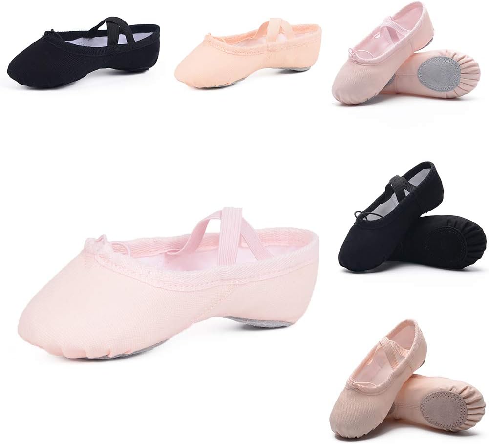 Ruqiji Ballet Shoes for Girls/Toddlers/Kids/Women, Canvas Ballet Shoes/Ballet Slippers/Dance Shoes, Better Fit