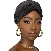 DRESHOW African Turban for Women Knotted Hairwraps for Sleeping Turban Headwraps Head Warmer Scarf for Black Women Chemo Cap