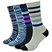 EnerWear 4 Pack Women's Merino Wool Outdoor Hiking Trail Crew Sock (US Shoe Size 4-10,BlackGrey 1)