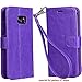 Arae Case Compatible for Samsung Galaxy s7 edge, [Wrist Strap] Flip Folio [Kickstand Feature] PU leather wallet case with ID&Credit Card Pockets (Purple)
