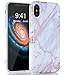 iPhone X Case, Shiny Rose Gold White Gery Marble Design, BAISRKE Clear Bumper Matte TPU Soft Rubber Silicone Cover Phone Case for Apple iPhone X (2017) 5.8 inch
