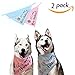 SCENEREAL Dog Birthday Bandana Pet Scarf 2 Pcs/Pack Triangle Bibs Accessories for Small to Large Dogs Cats Blue and Pink Set