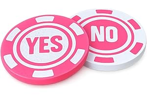 2-Pack Yes No Decision Coin – Casino Style Poker Chip Decision Maker – Plastic Flip Coin for Office Desk, Classroom, Game Nig