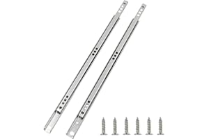 YOOHEY HITEFU Yoohey 6 Pairs Metal 12 Inch Drawer Slides, Ball Bearing Two Way Slide Track Rail 0.7 Inch Wide