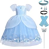 ODIZLI Little Girls Princess Dress Up Clothes Butterfly Tulle Long Ball Gown+Accessories Birthday Party Halloween Costume