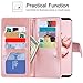Galaxy S8 Plus Wallet Case, Galaxy S8 Plus Case, BENTOBEN Credit Card Holder S8 Plus Flip Cover Faux Leather Wave Pattern Wristlet Protective Case for Samsung Galaxy S8 Plus 2017(6.2 inch), Rose Gold