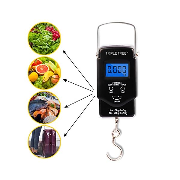 Triple-Tree-Fishing-Scale-Electronic-Balance-Digital-Postal-Hanging-Hook-Scale-with-Retractable-Measuring-Tape-2-AAA-Batteries-Included-110lb50kg