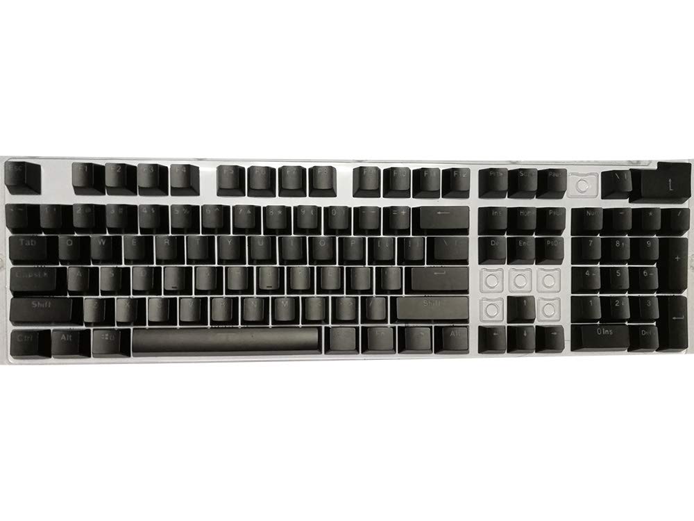 Feicuan Universal 104 Keyset Keycap ABS Colorful Backlit Replacement Key Cap Cover for Mechanical Keyboard - Black