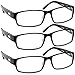TruVision Readers Reading Glasses - 9504H - 3 Pack - Black - 1.25