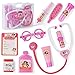 AMOSTING Doctor Kit Pretend & Play Medical Toys Set with Carry Case for Kids & Girls – 10Pcs Pink