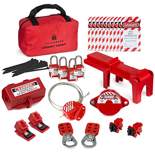 TRADESAFE Professional Lockout Tagout Kit - Loto Locks, Gate Valve Lock ...