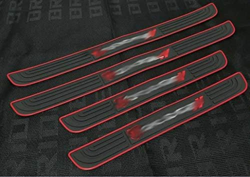 GUANGGU 4PCS Black Rubber Car Door Scuff Sill Cover Panel Step Protector Guard (for Dodge)