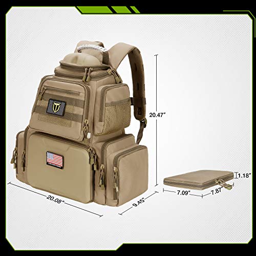 TIDEWE Tactical Range Backpack Bag for Gun and Ammo with Pistol Case