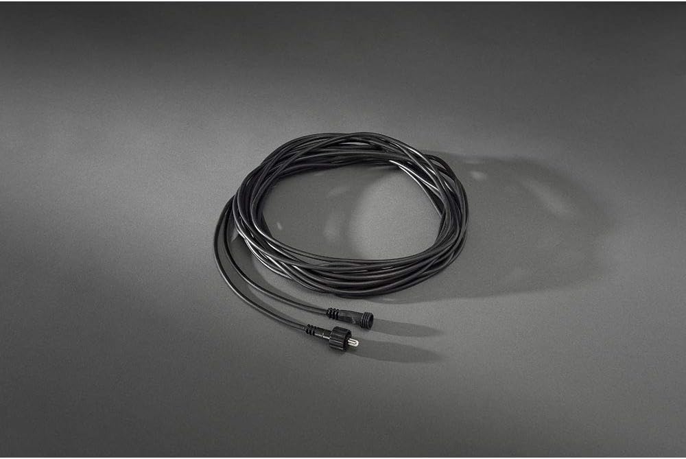 Konstsmide 2377-000 10 m Extension Cable for LED Beer Garden Fairy Lights (2378; 2379) / for Outdoor use/Black Cable, Green/Grey