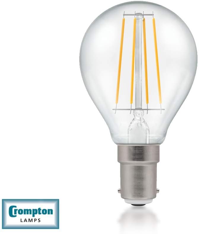 Crompton LED Dimmable Filament Golf Ball Light Bulb Clear 5W B15 SBC 2700K Warm - Image 3