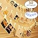 KAZOKU Indoor Outdoor Decor Garden Lights Path Lights Hanging Fairy Lights (Star Lights-White) (50 LED Photo Clips String Lights)
