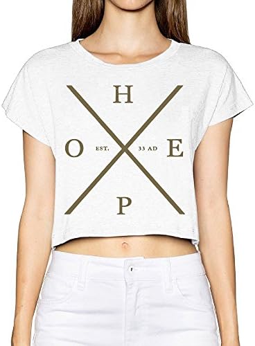 HOPE EST.33 AD Screen-Print Crop Top Women Crop Tee Collectible Bare Midriff Crop Tee