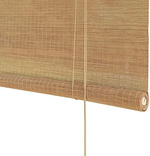 Roller Blinds Window Shade Roll Up Blinds, Bamboo with Track/Hook Up, Day and Night Blinds Curtains，Easy to Install (Color : Flat Curtain, Size : 45x80cm)