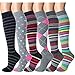 Compression Socks Women Men 15-20 mmHg, 6-Pairs Mens Womens Athletic Sock for Dress,Running,Medical,Varicose Veins,Travel