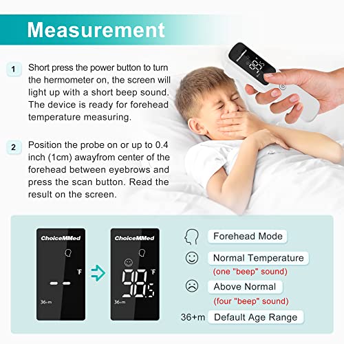 CHOICEMMED Forehead Infrared Thermometer Gun Newborn, Baby, Kids, and
