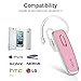 GLCON GJ-02 Stereo Wireless Earpiece Headset V4.1, with Dual Pairing, Noise Cancellation Microphone Mic Bluetooth Earbud for iPhone X 8 7 6 Plus,Samsung S8 S7 Huawei Mate 9 P10,Other Cell Phones, Pink