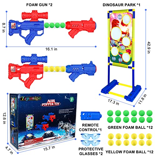 Shooting Game Toy 2 Pack Foam Ball Popper Air Guns with Moving Shooting
