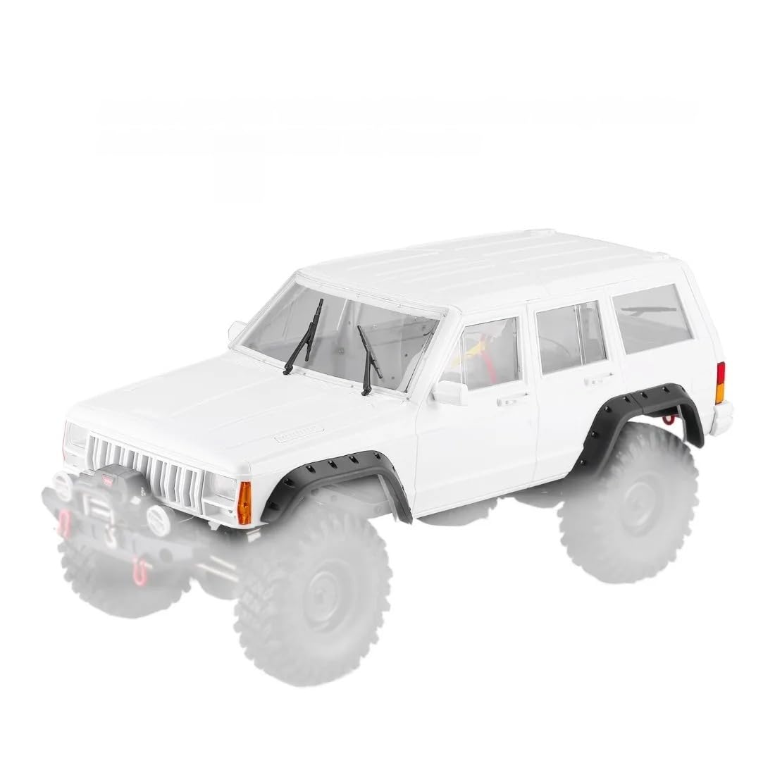 Photo 1 of 1/10 RC Crawler Hard Body Shell Kit - 313mm Wheelbase Cherokee Body for Axial SCX10, SCX10 II 90046, 90047 & TRX4 Kits (White)