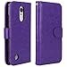 LG Aristo Case, LG Phoenix 3 Case, LG K8 2017 Case, LG Fortune Case, LK Luxury PU Leather Wallet Flip Protective Case Cover with Card Slots and Stand (Purple)