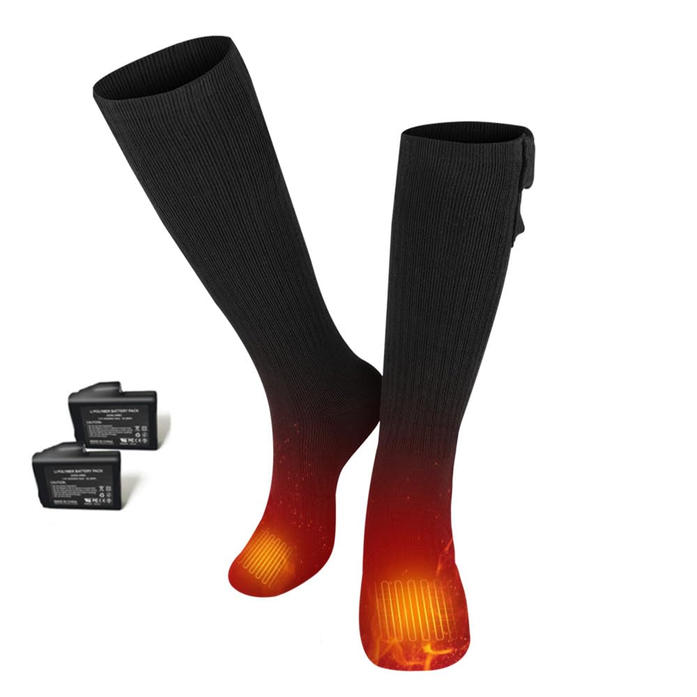 BARCHI HEAT Heated Socks for Men and Women, Rechargeable Electric Heated Socks, Winter Foot Warmers, Suitable for Skiing, Cycling, Fishing, Hunting.