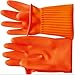 1 Pair Due Reusable Long Kitchen Household Cleaning Dishwashing Glove House Hold Rubber Latex Gloves,Orange,L