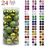 Christmas Balls Ornaments for Xmas Tree - Shatterproof Christmas Tree Decorations Large Hanging Ball Lemon Green 3.2