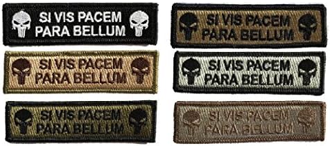 (6) Pack - HLK Culpeper Tactical Morale Hook Patches Punisher Si vis Pacem para Bellum