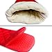 Honla 17 Inch Extra Long Oven Mitts with Non Slip Silicone Grip,Heat Resistant to 500 F,1 Pair of Kitchen Oven Gloves for Cooking,Baking,Grilling,Barbecue Potholders,Red