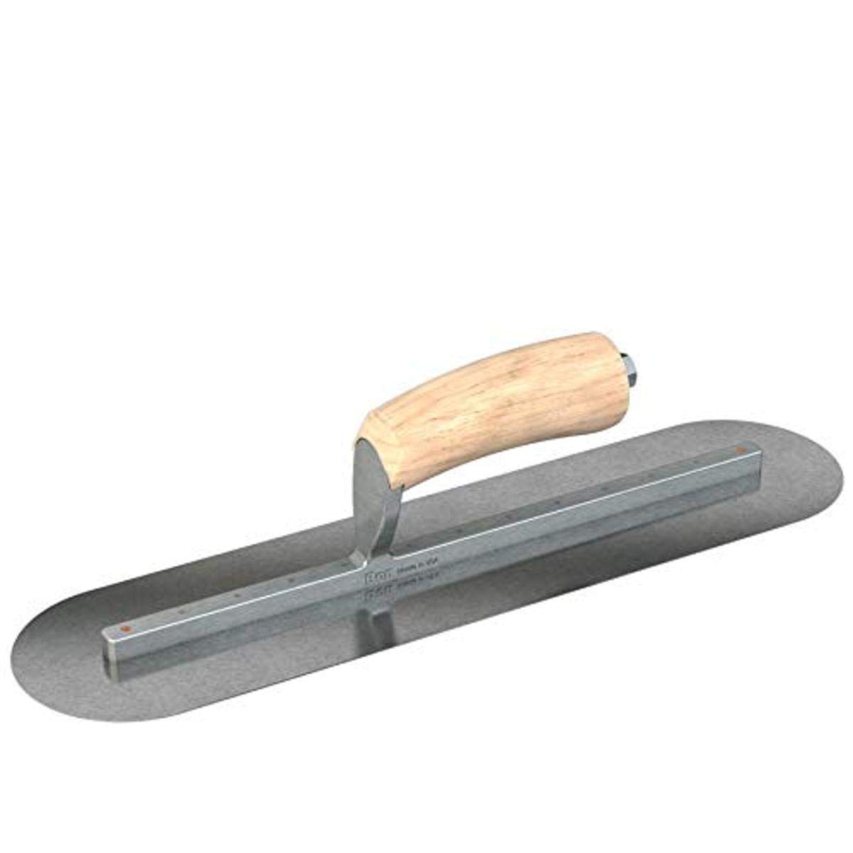 Bon 66-199 Finish Trowel - Round - Carbon Steel - 20 X 5 - Wood - Long Shank