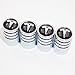 US85 Tesla Logo Emblem Auto Car Wheel Tire Air Valve Caps Stem Cover Cover Accessories Decoration Birthday Gift (Silver Chrome)