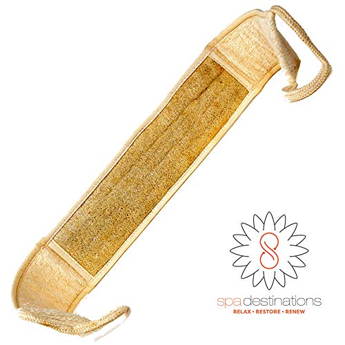 Natural Loofah Back Strap (W/Terry Back) By Spa Destinations"Creating The Perfect Bath And Shower Experience" 100% Satisfaction Guarantee! Amazing Natural Renewable Resource!