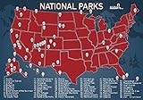 US National Parks Map Fridge Magnet - Travel Map of the United States - Magnetic Dry Erase Board (7