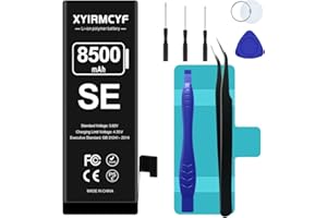 XYIRMCYF 8500mAh Super Capacity Battery Compatible with iPhone SE, 0 Cycle Li-Polymer Replacement Battery for iPhone SE, with Professional Repair Tool Kit